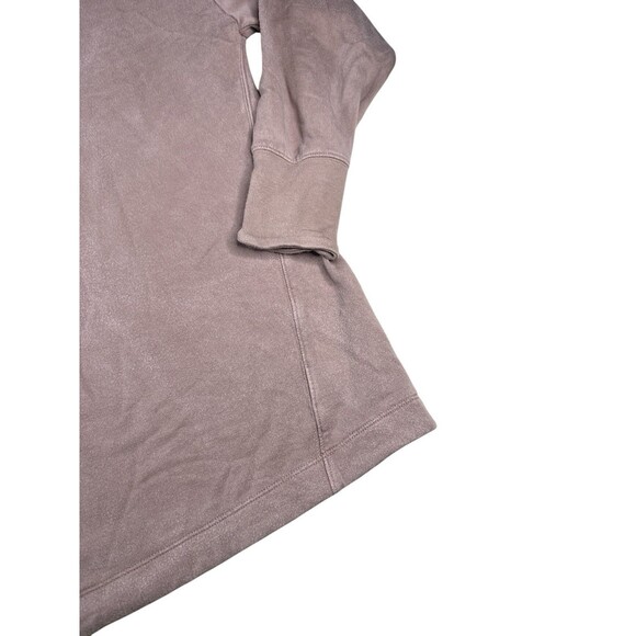 Athleta Clarity V-Neck Sweatshirt Womens Med Rustic Beige Tencel Pullover Cozy - Picture 3 of 11